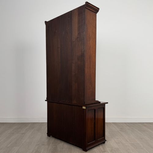 ANTIQUE 20TH CENTURY GOOD QUALITY DISPLAY CABINET IN OAK - ADDITIONAL PHOTO 6