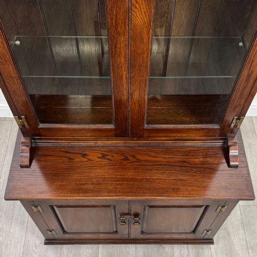 ANTIQUE 20TH CENTURY GOOD QUALITY DISPLAY CABINET IN OAK - ADDITIONAL PHOTO 9