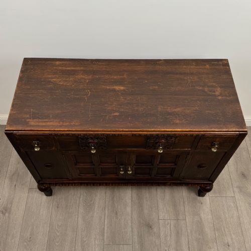 ANTIQUE 20TH CENTURY GOOD QUALITY SIDEBOARD IN OAK - ADDITIONAL PHOTO 9