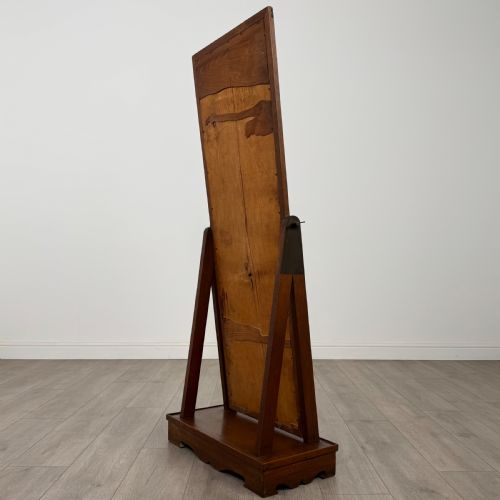ANTIQUE 20TH CENTURY GOOD QUALITY CHEVAL MIRROR IN OAK - ADDITIONAL PHOTO 5