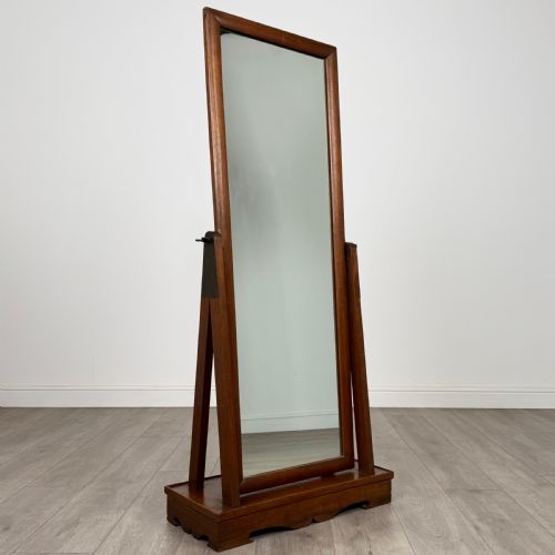 ANTIQUE 20TH CENTURY GOOD QUALITY CHEVAL MIRROR IN OAK - ADDITIONAL PHOTO 7
