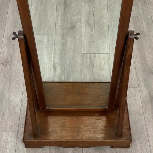 ANTIQUE 20TH CENTURY GOOD QUALITY CHEVAL MIRROR IN OAK - ADDITIONAL PHOTO 10