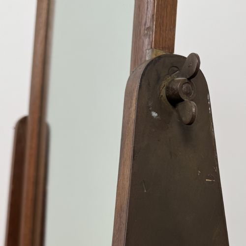 ANTIQUE 20TH CENTURY GOOD QUALITY CHEVAL MIRROR IN OAK - ADDITIONAL PHOTO 11