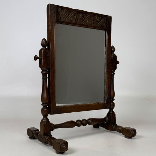 ANTIQUE 20TH CENTURY GOOD QUALITY DRESSING MIRROR IN OAK - ADDITIONAL PHOTO 7