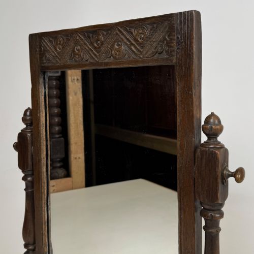 ANTIQUE 20TH CENTURY GOOD QUALITY DRESSING MIRROR IN OAK - ADDITIONAL PHOTO 10