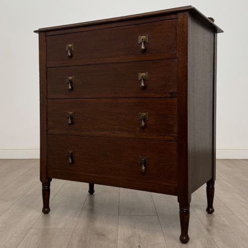 ANTIQUE 20TH CENTURY GOOD QUALITY CHEST OF DRAWERS IN OAK - ADDITIONAL PHOTO 1