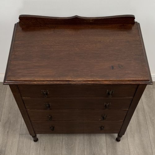 ANTIQUE 20TH CENTURY GOOD QUALITY CHEST OF DRAWERS IN OAK - ADDITIONAL PHOTO 8
