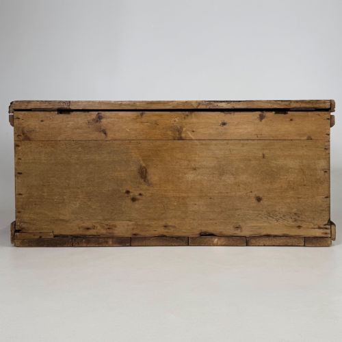 ANTIQUE 19TH CENTURY GOOD QUALITY RUSTIC PINE BLANKET BOX - ADDITIONAL PHOTO 4