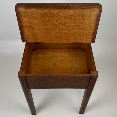 ANTIQUE 20TH CENTURY STORAGE BOX ON STAND IN OAK - ADDITIONAL PHOTO 10