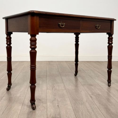ANTIQUE 19TH CENTURY FINE QUALITY WRITING TABLE IN MAHOGANY - ADDITIONAL PHOTO 7