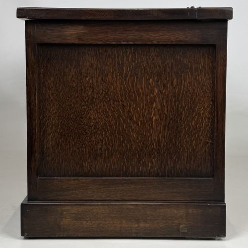 ANTIQUE 20TH CENTURY LINENFOLD BLANKET BOX IN OAK - ADDITIONAL PHOTO 2