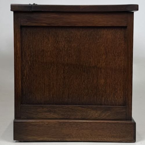 ANTIQUE 20TH CENTURY LINENFOLD BLANKET BOX IN OAK - ADDITIONAL PHOTO 6