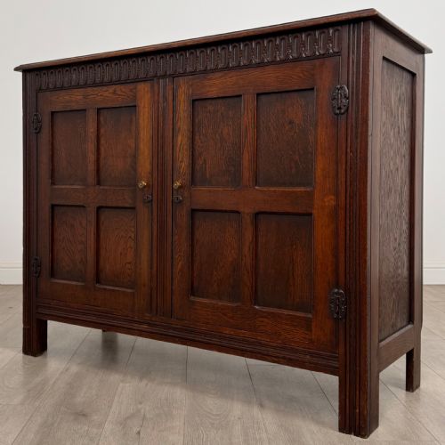 ANTIQUE 20TH CENTURY GOOD QUALITY CUPBOARD IN OAK - ADDITIONAL PHOTO 2