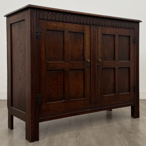 ANTIQUE 20TH CENTURY GOOD QUALITY CUPBOARD IN OAK - ADDITIONAL PHOTO 8