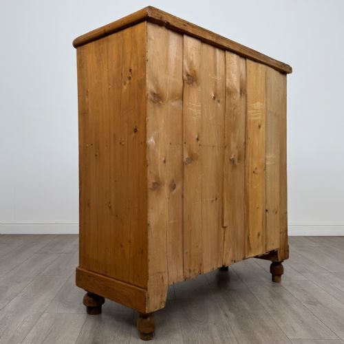 ANTIQUE 19TH CENTURY FARMHOUSE PINE CHEST OF DRAWERS - ADDITIONAL PHOTO 3