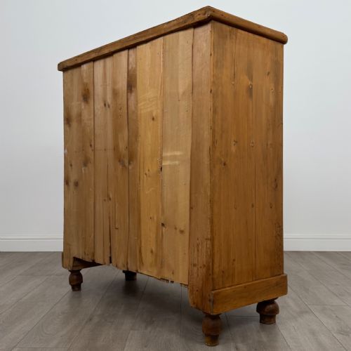 ANTIQUE 19TH CENTURY FARMHOUSE PINE CHEST OF DRAWERS - ADDITIONAL PHOTO 5