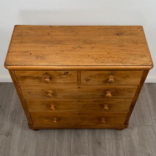 ANTIQUE 19TH CENTURY FARMHOUSE PINE CHEST OF DRAWERS - ADDITIONAL PHOTO 8