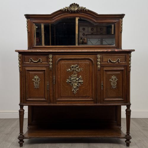 ANTIQUE 19TH CENTURY FRENCH PAIR OF MARBLE TOP CABINETS - ADDITIONAL PHOTO 1
