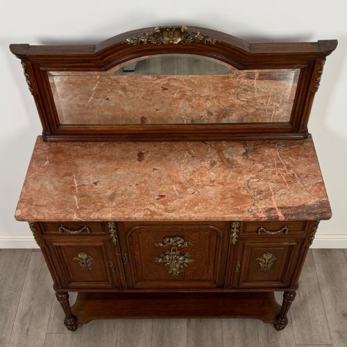 ANTIQUE 19TH CENTURY FRENCH PAIR OF MARBLE TOP CABINETS - ADDITIONAL PHOTO 10