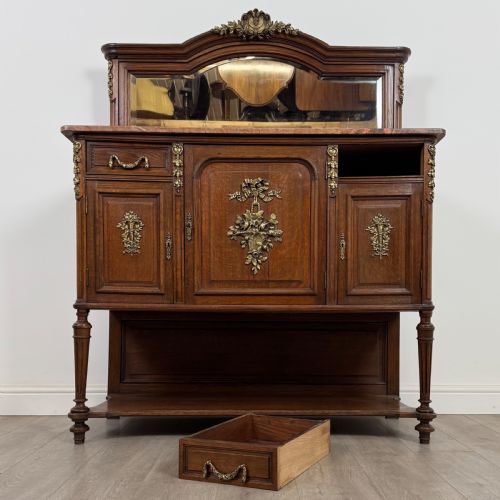 ANTIQUE 19TH CENTURY FRENCH PAIR OF MARBLE TOP CABINETS - ADDITIONAL PHOTO 12