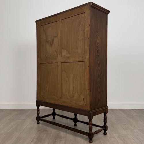 ANTIQUE 20TH CENTURY GOOD QUALITY DISPLAY CABINET IN OAK - ADDITIONAL PHOTO 7