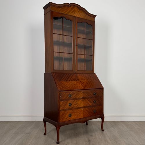 ANTIQUE 20TH CENTURY BUREAU BOOKCASE IN MAHOGANY - ADDITIONAL PHOTO 9