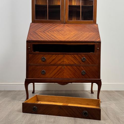 ANTIQUE 20TH CENTURY BUREAU BOOKCASE IN MAHOGANY - ADDITIONAL PHOTO 12