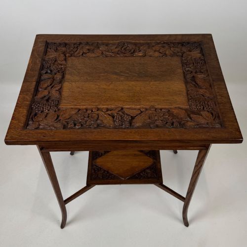 ANTIQUE 20TH CENTURY GOOD QUALITY CARVED OAK SIDE TABLE - ADDITIONAL PHOTO 8