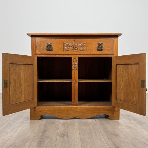ANTIQUE 20TH CENTURY ARTS CRAFTS SECRETAIRE IN GOLDEN OAK - ADDITIONAL PHOTO 3