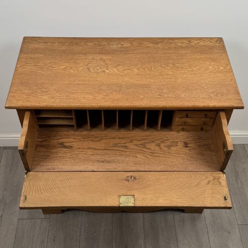 ANTIQUE 20TH CENTURY ARTS CRAFTS SECRETAIRE IN GOLDEN OAK - ADDITIONAL PHOTO 12