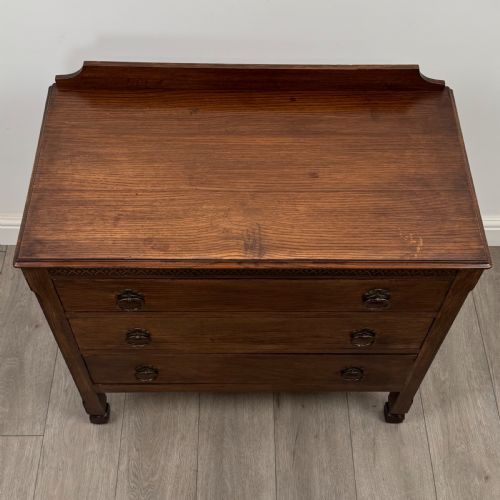 ANTIQUE 20TH CENTURY GOOD QUALITY CHEST OF DRAWERS IN OAK - ADDITIONAL PHOTO 9
