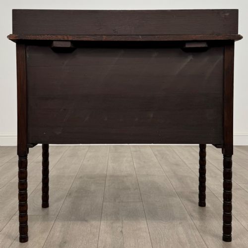 ANTIQUE 20TH CENTURY BOBBIN TURNED CHEST OF DRAWERS IN OAK - ADDITIONAL PHOTO 4