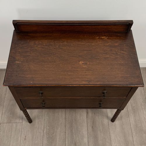 ANTIQUE 20TH CENTURY BOBBIN TURNED CHEST OF DRAWERS IN OAK - ADDITIONAL PHOTO 7