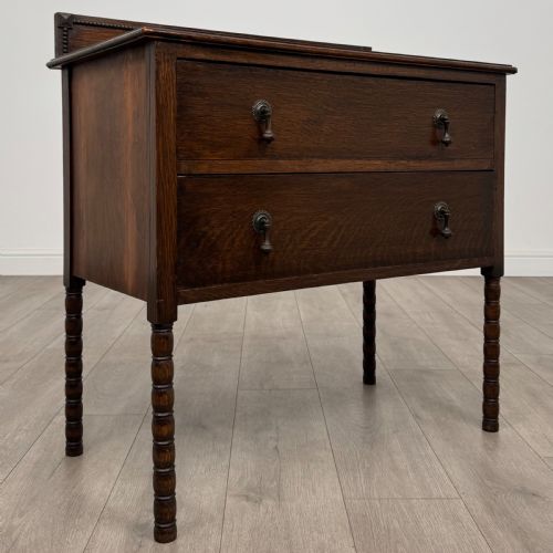 ANTIQUE 20TH CENTURY BOBBIN TURNED CHEST OF DRAWERS IN OAK - ADDITIONAL PHOTO 8