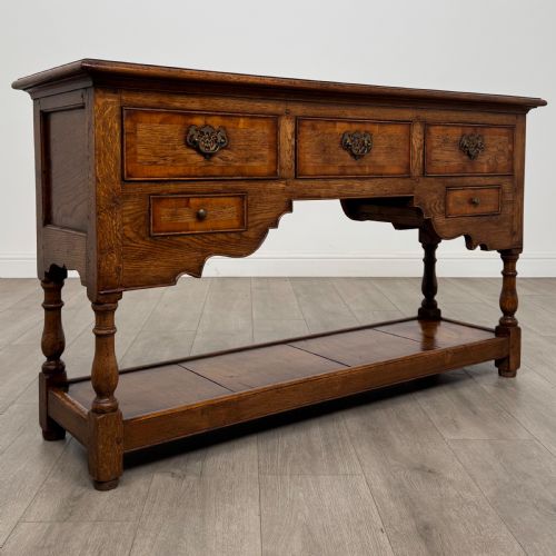 ANTIQUE 20TH CENTURY FINE QUALITY SMALL OAK DRESSER BASE - ADDITIONAL PHOTO 7