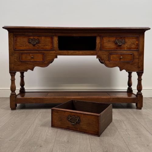 ANTIQUE 20TH CENTURY FINE QUALITY SMALL OAK DRESSER BASE - ADDITIONAL PHOTO 9