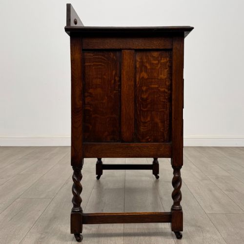 ANTIQUE 20TH CENTURY BARLEY TWIST CHEST OF DRAWERS IN OAK - ADDITIONAL PHOTO 6