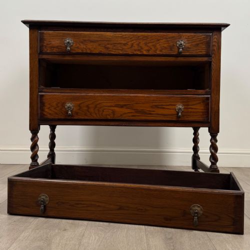 ANTIQUE 20TH CENTURY BARLEY TWIST CHEST OF DRAWERS IN OAK - ADDITIONAL PHOTO 7