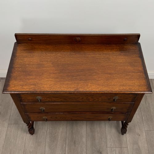 ANTIQUE 20TH CENTURY BARLEY TWIST CHEST OF DRAWERS IN OAK - ADDITIONAL PHOTO 8
