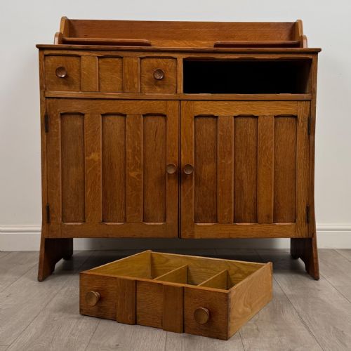 ANTIQUE 20TH CENTURY FINE QUALITY ART CRAFTS OAK SIDEBOARD - ADDITIONAL PHOTO 10