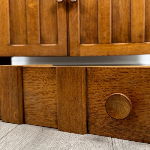ANTIQUE 20TH CENTURY FINE QUALITY ART CRAFTS OAK SIDEBOARD - ADDITIONAL PHOTO 11