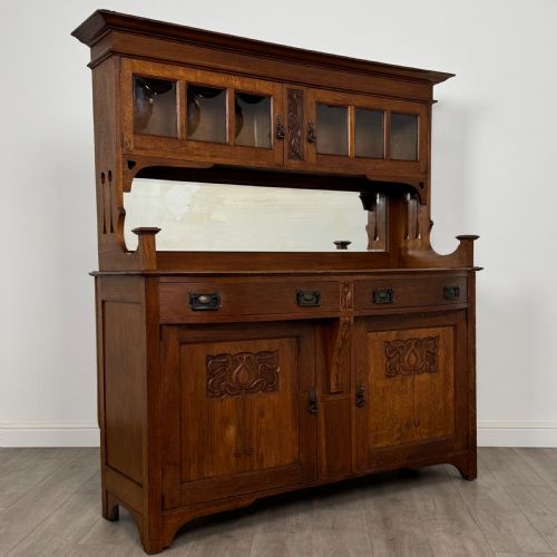 ANTIQUE 20TH CENTURY FINE QUALITY ARTS CRAFTS SIDEBOARD IN OAK - ADDITIONAL PHOTO 8