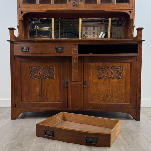 ANTIQUE 20TH CENTURY FINE QUALITY ARTS CRAFTS SIDEBOARD IN OAK - ADDITIONAL PHOTO 10