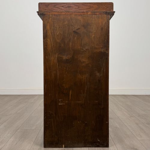 ANTIQUE 20TH CENTURY SMALL TAMBOUR FRONT CABINET IN OAK - ADDITIONAL PHOTO 5