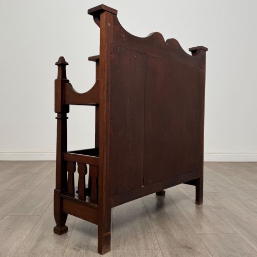 ANTIQUE 19TH CENTURY ARTS CRAFTS HALL STAND IN WALNUT - ADDITIONAL PHOTO 3