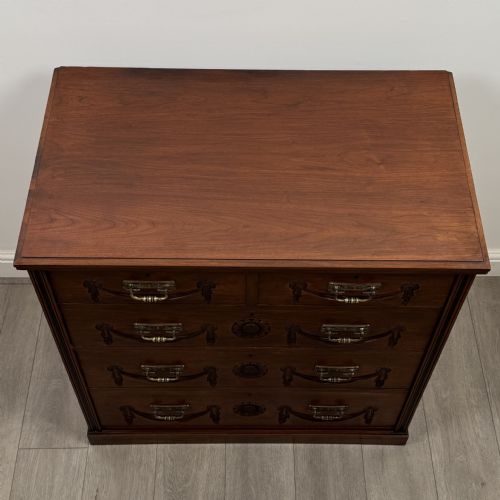 ANTIQUE 20TH CENTURY FINE QUALITY CHEST OF DRAWERS IN WALNUT - ADDITIONAL PHOTO 8