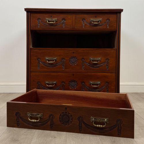 ANTIQUE 20TH CENTURY FINE QUALITY CHEST OF DRAWERS IN WALNUT - ADDITIONAL PHOTO 9