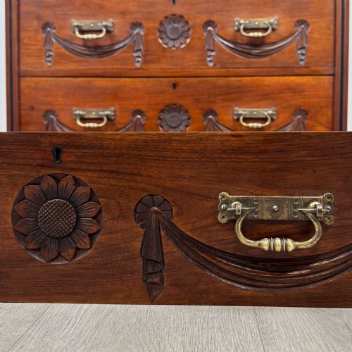 ANTIQUE 20TH CENTURY FINE QUALITY CHEST OF DRAWERS IN WALNUT - ADDITIONAL PHOTO 10