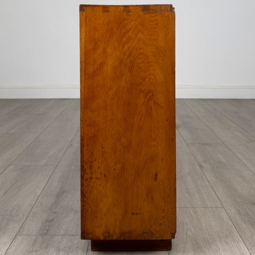 ANTIQUE 20TH CENTURY UNIQUE LOW BOOKCASE IN OAK - ADDITIONAL PHOTO 3