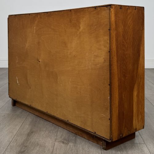 ANTIQUE 20TH CENTURY UNIQUE LOW BOOKCASE IN OAK - ADDITIONAL PHOTO 6